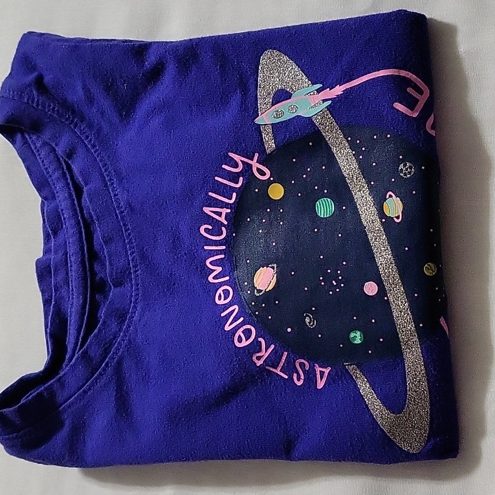 Girls Toddler T-Shirt  Purple Astronomically Awesome Long Sleeve Tee